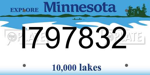 I797832 Minnesota License Plate