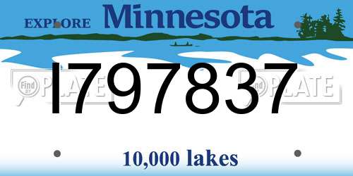 I797837 Minnesota License Plate