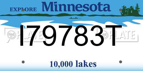 I79783T Minnesota License Plate