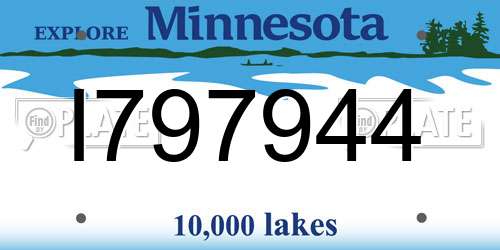 I797944 Minnesota License Plate