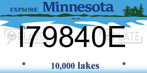 I79840E Minnesota License Plate