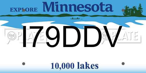 I79DDV Minnesota License Plate