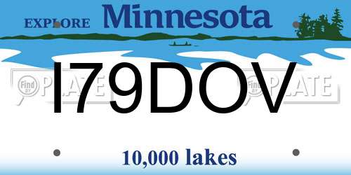 I79DOV Minnesota License Plate