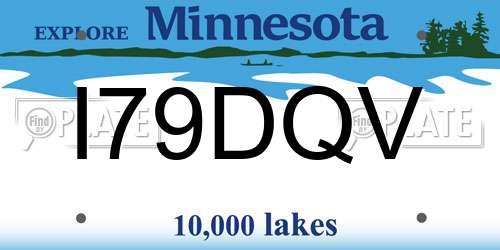 I79DQV Minnesota License Plate