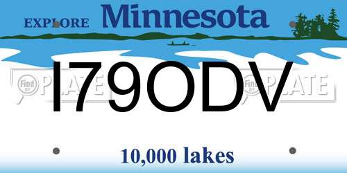 I79ODV Minnesota License Plate