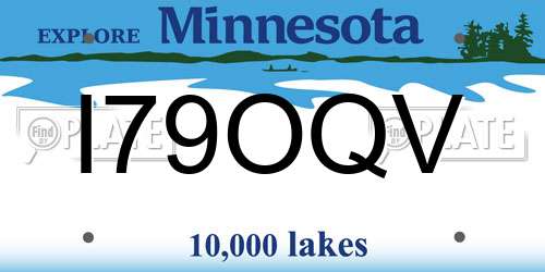 I79OQV Minnesota License Plate