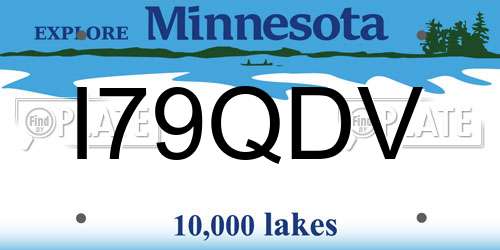I79QDV Minnesota License Plate