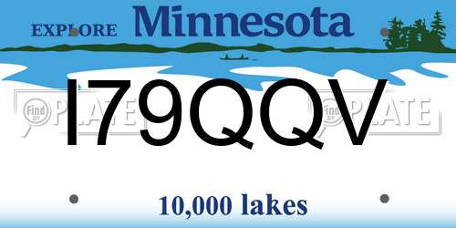I79QQV Minnesota License Plate