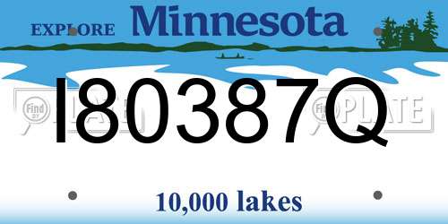 I80387Q Minnesota License Plate
