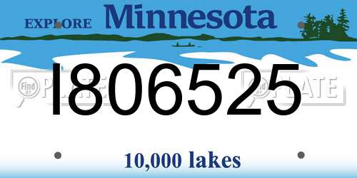 I806525 Minnesota License Plate