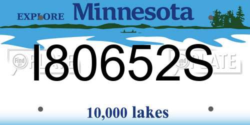 I80652S Minnesota License Plate