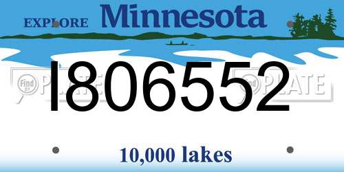 I806552 Minnesota License Plate