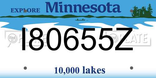 I80655Z Minnesota License Plate