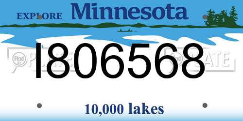 I806568 Minnesota License Plate