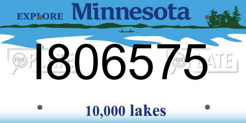 I806575 Minnesota License Plate
