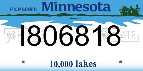 I806818 Minnesota License Plate