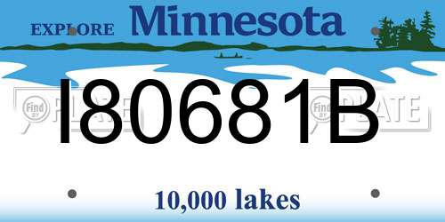 I80681B Minnesota License Plate