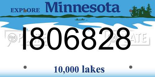 I806828 Minnesota License Plate
