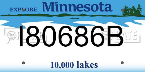 I80686B Minnesota License Plate