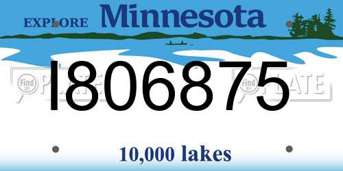 I806875 Minnesota License Plate