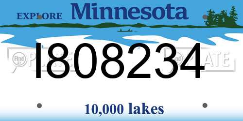 I808234 Minnesota License Plate