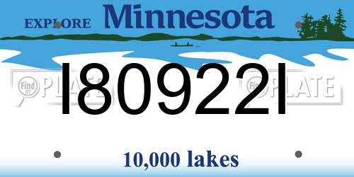 I80922I Minnesota License Plate