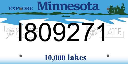 I809271 Minnesota License Plate