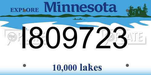 I809723 Minnesota License Plate