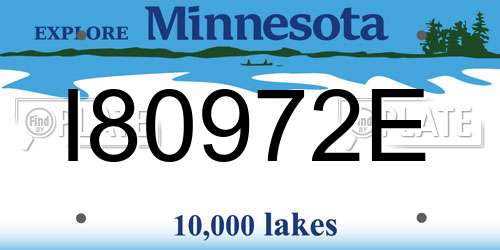 I80972E Minnesota License Plate
