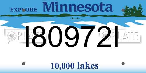 I80972I Minnesota License Plate