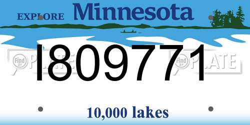 I809771 Minnesota License Plate
