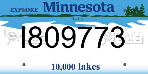 I809773 Minnesota License Plate