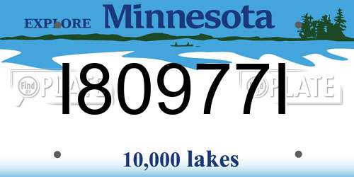 I80977I Minnesota License Plate