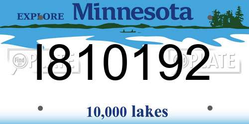 I810192 Minnesota License Plate