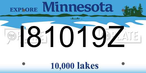 I81019Z Minnesota License Plate