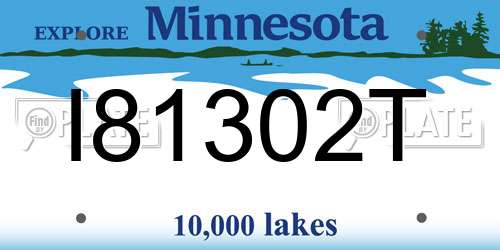 I81302T Minnesota License Plate