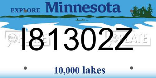 I81302Z Minnesota License Plate