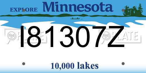 I81307Z Minnesota License Plate