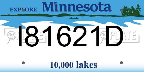 I81621D Minnesota License Plate