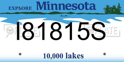 I81815S Minnesota License Plate