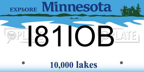 I81IOB Minnesota License Plate