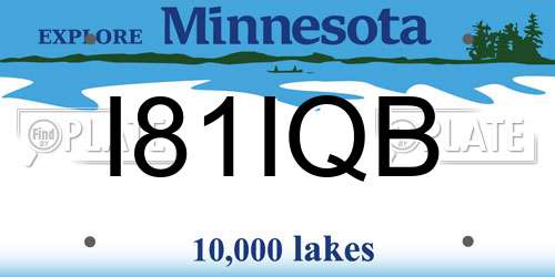 I81IQB Minnesota License Plate