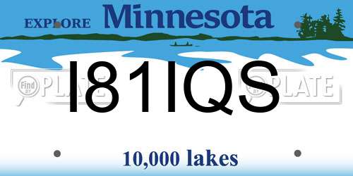 I81IQS Minnesota License Plate