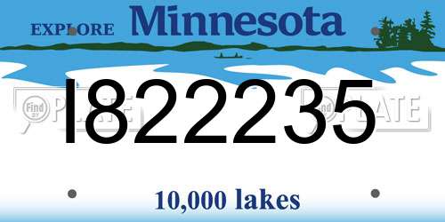 I822235 Minnesota License Plate