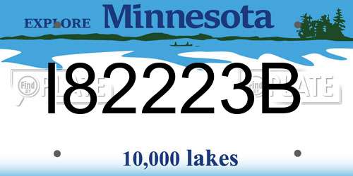 I82223B Minnesota License Plate