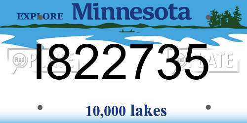 I822735 Minnesota License Plate