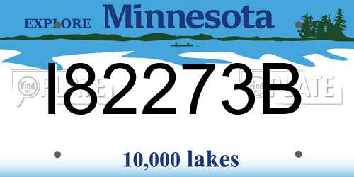 I82273B Minnesota License Plate