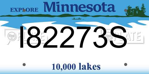 I82273S Minnesota License Plate