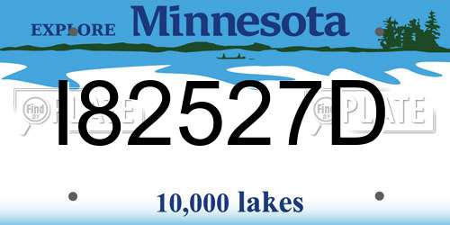 I82527D Minnesota License Plate