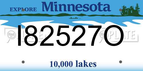 I82527O Minnesota License Plate